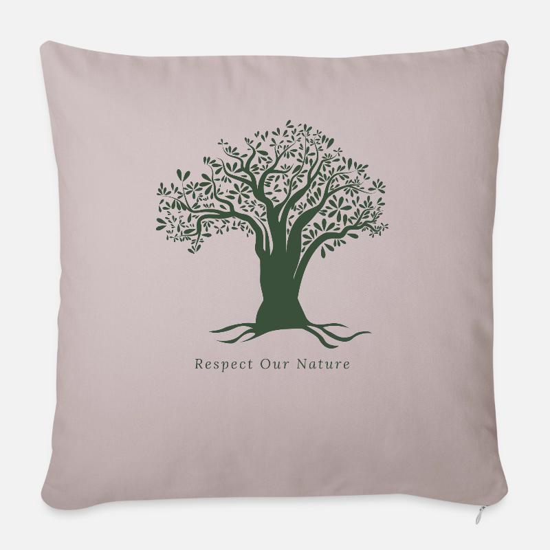 respect our nature - Sofakissenbezug 45 x 45 cm - helles Taupe