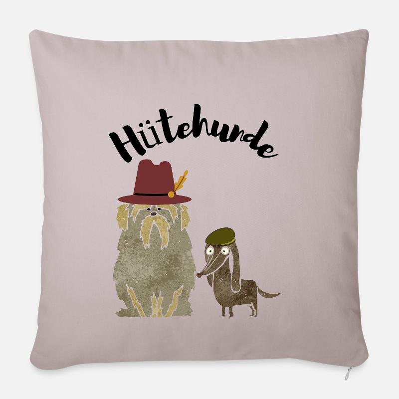 HÜTEHUNDE - Sofakissenbezug 45 x 45 cm - helles Taupe