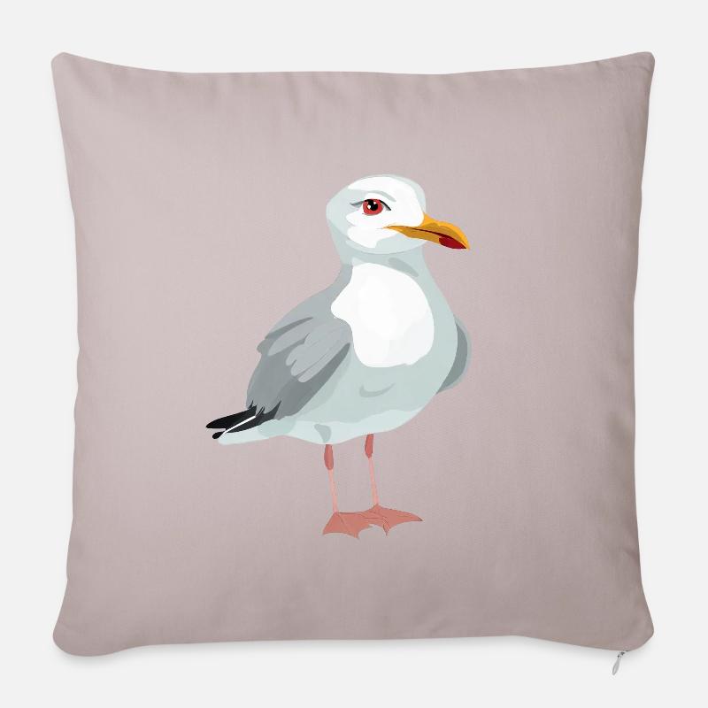 Möwe - Sofakissenbezug 45 x 45 cm - helles Taupe