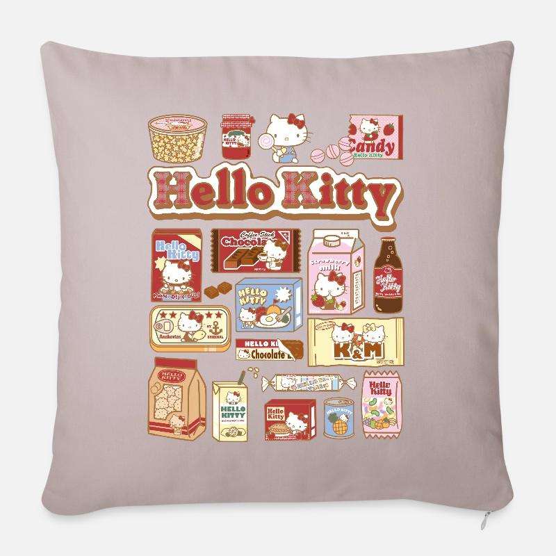 Hello Kitty Snack Collage - Sofakissenbezug 45 x 45 cm - helles Taupe