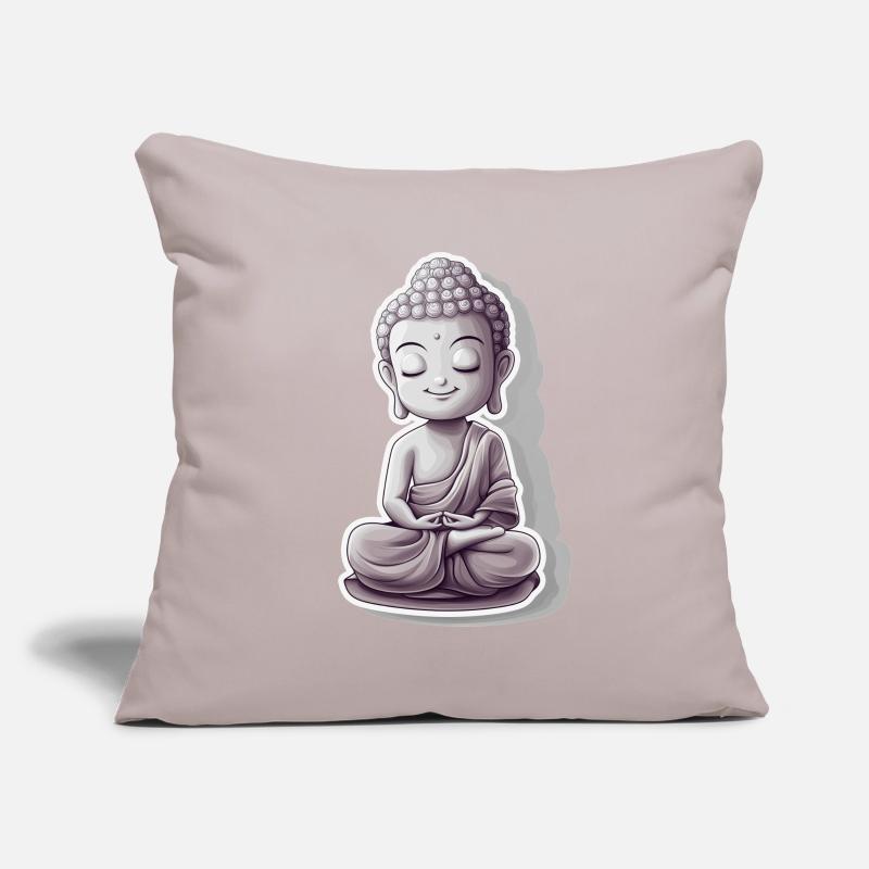 Meditating Buddha with calm expression Sofa pillowcase 17,3'' x 17,3'' (45 x 45 cm)