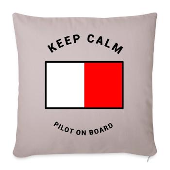 Amiral H - pilote à bord du navire pilote - Housse de coussin décorative 45 x 45 cm - taupe clair - Devant