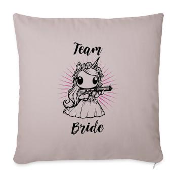 Équipe Bride Licorne - Housse de coussin décorative 45 x 45 cm - taupe clair - Devant