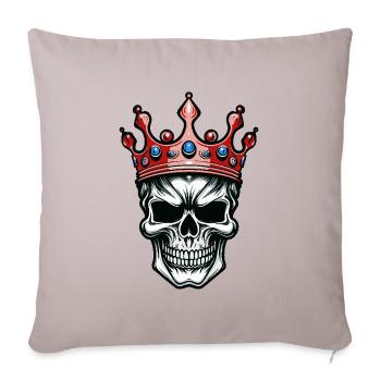 Crâne Roi Couronne - Housse de coussin décorative 45 x 45 cm - taupe clair - Devant