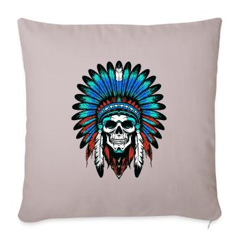 Apache Indian Chief Skull - Sofa pillowcase 17,3'' x 17,3'' (45 x 45 cm) - light taupe - Front