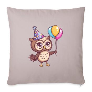 Owl Birthday Baby - Sofa pillowcase 17,3'' x 17,3'' (45 x 45 cm) - light taupe - Front