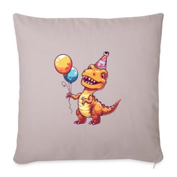 dinosaure t-rex anniversaire bébé - Housse de coussin décorative 45 x 45 cm - taupe clair - Devant