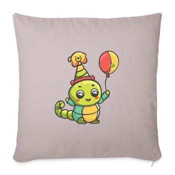 Worm Birthday Baby - Sofa pillowcase 17,3'' x 17,3'' (45 x 45 cm) - light taupe - Front
