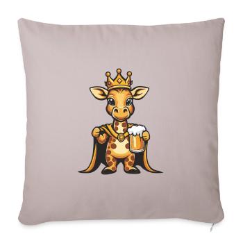 Girafe Bière Drôle - Housse de coussin décorative 45 x 45 cm - taupe clair - Devant