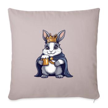 Hase Bier Lustig - Sofakissenbezug 45 x 45 cm - helles Taupe - Vorne
