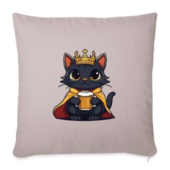 Bière de chat drôle - Housse de coussin décorative 45 x 45 cm - taupe clair - Devant