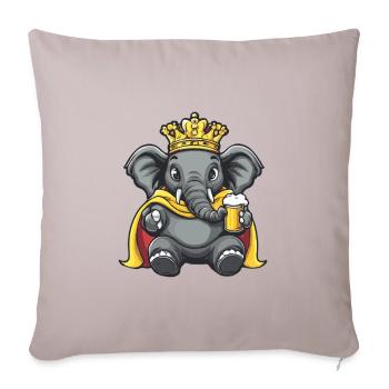 Elefant Bier Lustig - Sofakissenbezug 45 x 45 cm - helles Taupe - Vorne