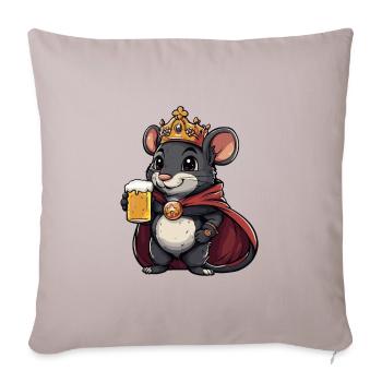 Mouse Beer Funny - Sofa pillowcase 17,3'' x 17,3'' (45 x 45 cm) - light taupe - Front