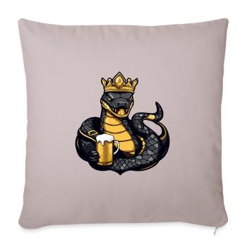 Snake Cobra Beer Funny - Sofa pillowcase 17,3'' x 17,3'' (45 x 45 cm) - light taupe - Front