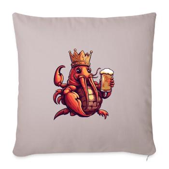 Homard Crabe Bière Drôle - Housse de coussin décorative 45 x 45 cm - taupe clair - Devant