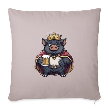 Pork Beer Funny Wild Boar - Sofa pillowcase 17,3'' x 17,3'' (45 x 45 cm) - light taupe - Front
