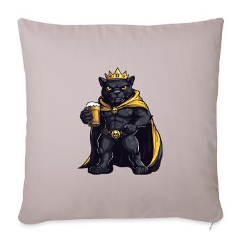 Panthère Bière Drôle - Housse de coussin décorative 45 x 45 cm - taupe clair - Devant