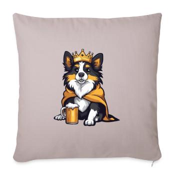 Border Collie Dog Beer Funny - Sofa pillowcase 17,3'' x 17,3'' (45 x 45 cm) - light taupe - Front
