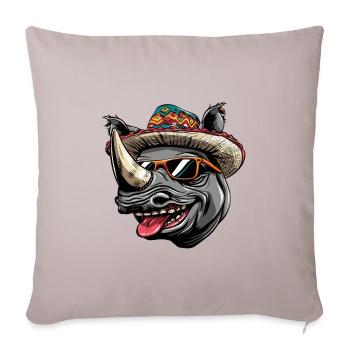 Rhino Funny Sombrero - Sofa pillowcase 17,3'' x 17,3'' (45 x 45 cm) - light taupe - Front