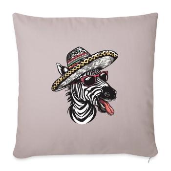 Zebra Comic Lustig Sombrero - Sofakissenbezug 45 x 45 cm - helles Taupe - Vorne