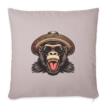Gorille Bande Dessinée Drôle Sombrero - Housse de coussin décorative 45 x 45 cm - taupe clair - Devant
