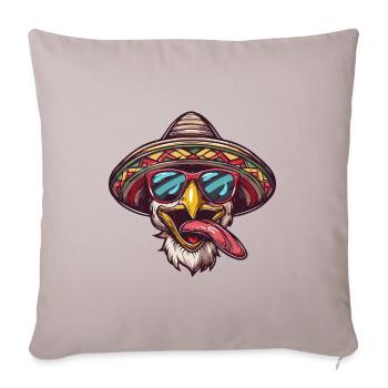 Poulet Bande Dessinée Drôle Sombrero - Housse de coussin décorative 45 x 45 cm - taupe clair - Devant