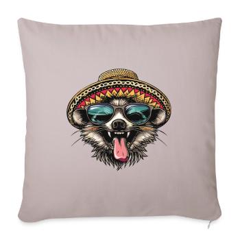 Hedgehog Comic Funny Sombrero - Sofa pillowcase 17,3'' x 17,3'' (45 x 45 cm) - light taupe - Front