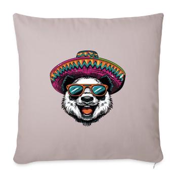 Panda Bande Dessinée Drôle Sombrero - Housse de coussin décorative 45 x 45 cm - taupe clair - Devant