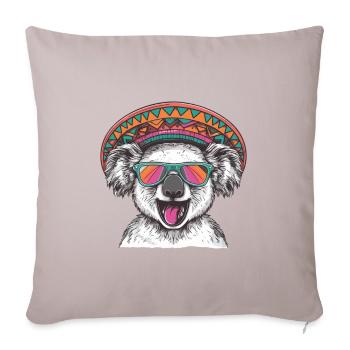 Koala Bande Dessinée Drôle Sombrero - Housse de coussin décorative 45 x 45 cm - taupe clair - Devant