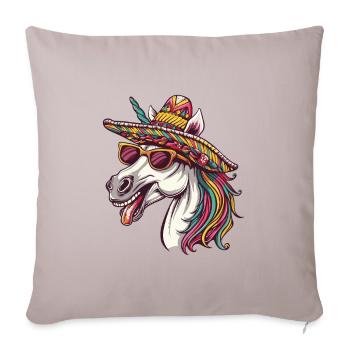 Unicorn Funny Sombrero - Sofa pillowcase 17,3'' x 17,3'' (45 x 45 cm) - light taupe - Front