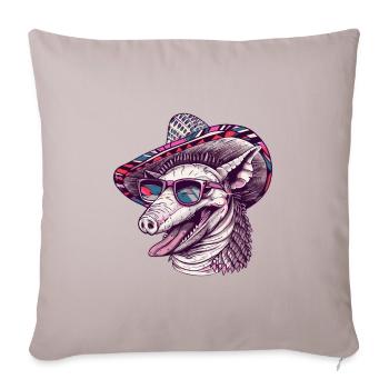 Armadillo Funny Sombrero - Sofa pillowcase 17,3'' x 17,3'' (45 x 45 cm) - light taupe - Front