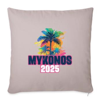 Mykonos 2025 Palmiers de vacances - Housse de coussin décorative 45 x 45 cm - taupe clair - Devant