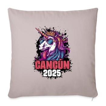 Cancun 2025 Licorne - Housse de coussin décorative 45 x 45 cm - taupe clair - Devant