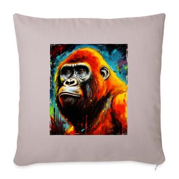 Gorilla Portrait - Sofa pillowcase 17,3'' x 17,3'' (45 x 45 cm) - light taupe - Front