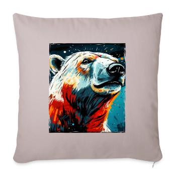 Portrait d’ours polaire Ours polaire - Housse de coussin décorative 45 x 45 cm - taupe clair - Devant