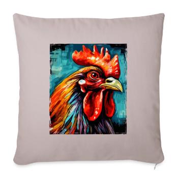 Rooster Portrait - Sofa pillowcase 17,3'' x 17,3'' (45 x 45 cm) - light taupe - Front