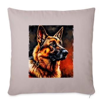 German Shepherd Dog Portrait - Sofa pillowcase 17,3'' x 17,3'' (45 x 45 cm) - light taupe - Front