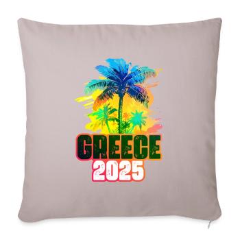 Grèce 2025 Palmiers colorés - Housse de coussin décorative 45 x 45 cm - taupe clair - Devant