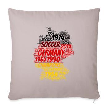 Deutschland Fußball WM EM Fan Shirt Geschenk - Sofakissenbezug 45 x 45 cm - helles Taupe - Vorne