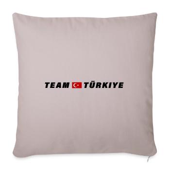 Équipe Turquie Drapeau Türkiye - Housse de coussin décorative 45 x 45 cm - taupe clair - Devant