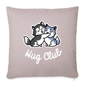 Husky Hug Club Chien Malamute - Housse de coussin décorative 45 x 45 cm - taupe clair - Devant