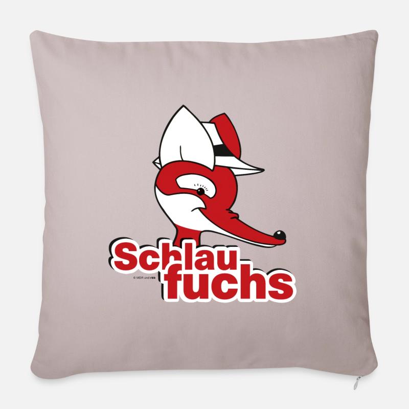 Herr Fuchs Schlaufuchs - Sofakissenbezug 45 x 45 cm - helles Taupe
