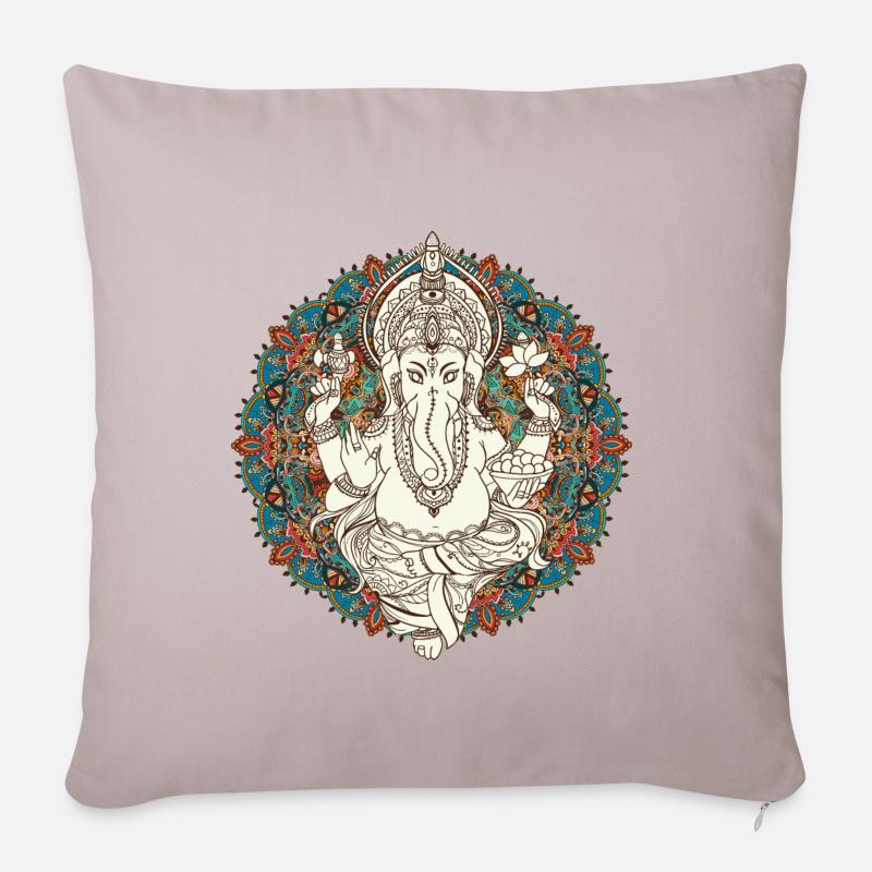 Ganesha - Sofakissenbezug 45 x 45 cm - helles Taupe