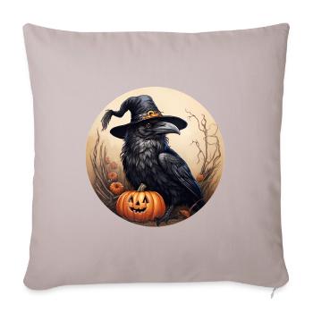Crow with Pumpkin Halloween 5 - Sofa pillowcase 17,3'' x 17,3'' (45 x 45 cm) - light taupe - Front