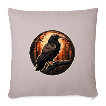 Corneille d’Halloween - Housse de coussin décorative 45 x 45 cm - taupe clair - Devant