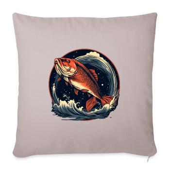 Pêche - Housse de coussin décorative 45 x 45 cm - taupe clair - Devant