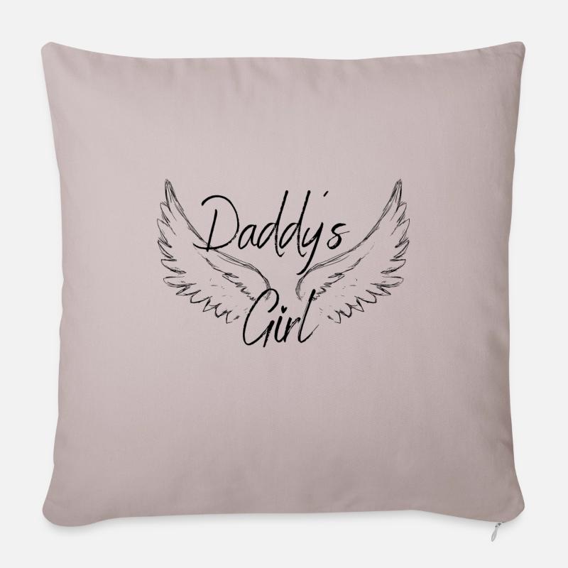 Daddy´s Girl, Papa´s Mädchen, Tochter - Sofakissenbezug 45 x 45 cm - helles Taupe