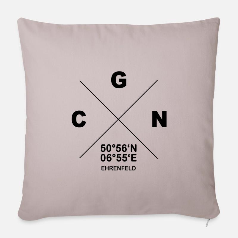 CGN Köln Ehrenfeld Veedel Koordinaten Geschenk - Sofakissenbezug 45 x 45 cm - helles Taupe