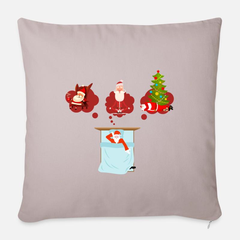 Café yoga sommeil répétition - Housse de coussin décorative 45 x 45 cm - taupe clair