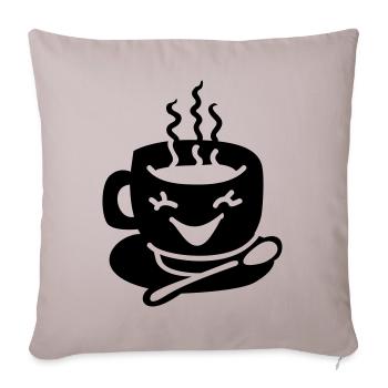 Tasse à café amour - Housse de coussin décorative 45 x 45 cm - taupe clair - Devant
